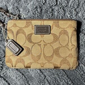 Coach Brown Signature Wristlet